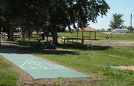 Our shuffleboard and horse shoe area